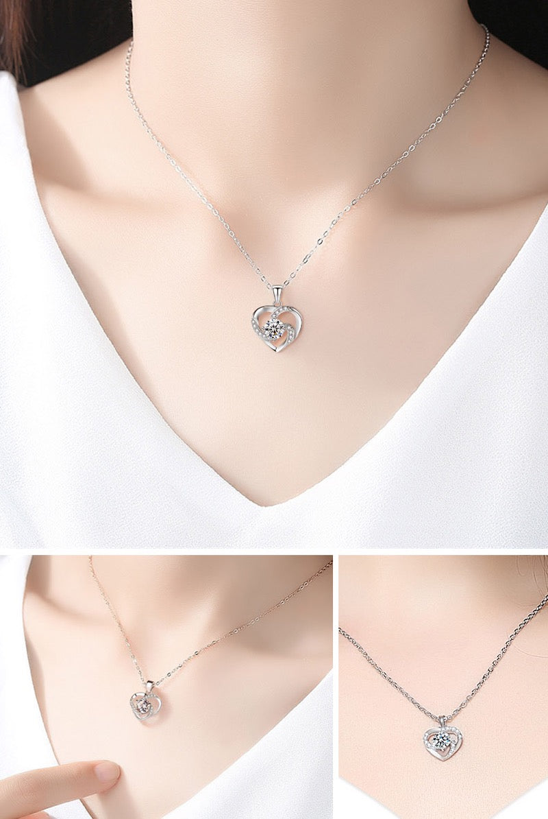 Сребърно колие 925 с цирконий